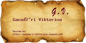 Gacsári Viktorina névjegykártya